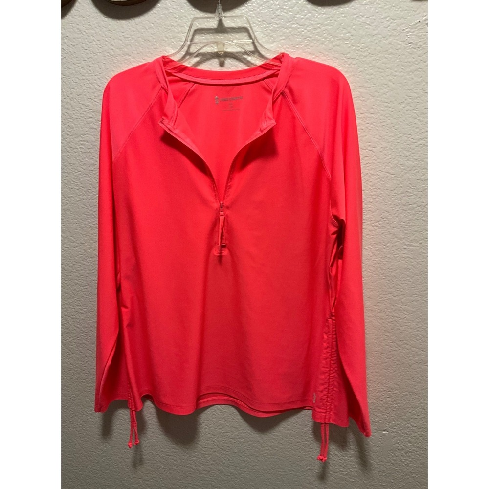 Free Country Women's Coral Long Sleeve Zip Up Rash Guard Swim Top XXL